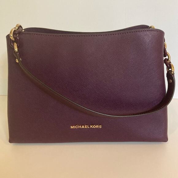 🌺 NWT Authentic Michael Kors Leather Satchel - Picture 2 of 16